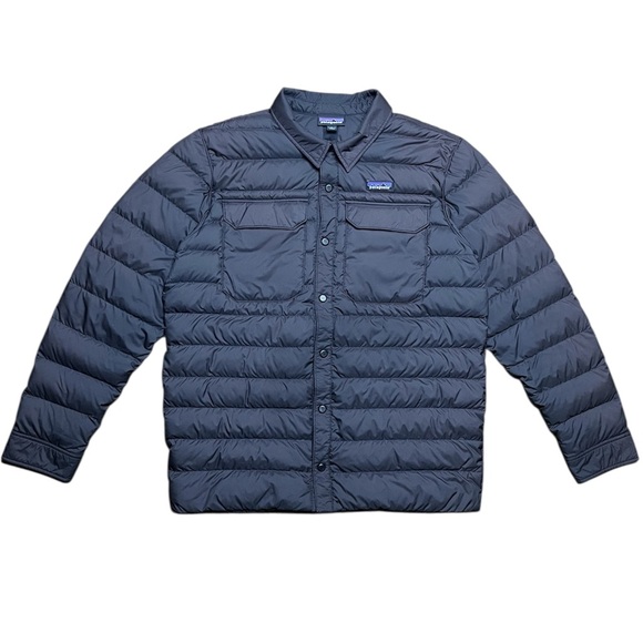 Patagonia Silent Down Shirt Jacket Black — Recycled Down Insulated Puffer - Picture 1 of 8